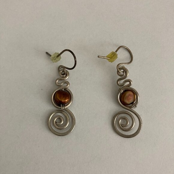 Silver & Bronze Earrings - Picture 1 of 1